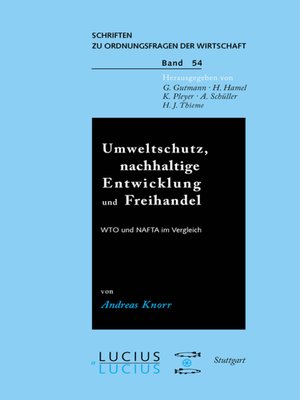 cover image of Umweltschutz, nachhaltige Entwicklung und Freihandel